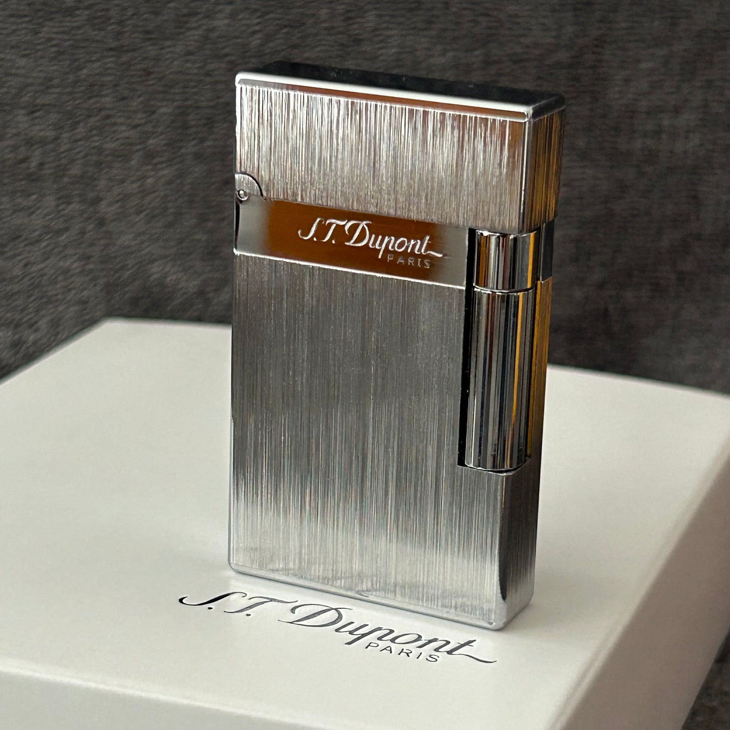 Luxury ST Dupont Dual Flame Lighter - Silver-Dupe