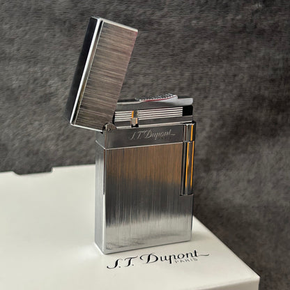 Luxury ST Dupont Dual Flame Lighter - Silver-Dupe