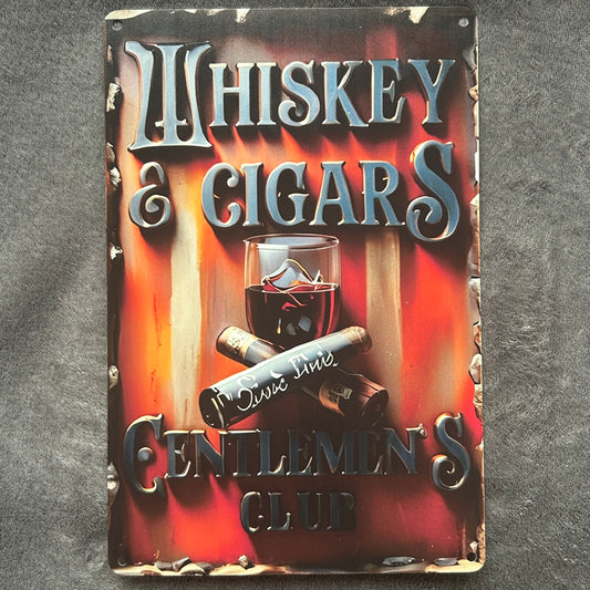 Whiskey & Cigars Bar Sign